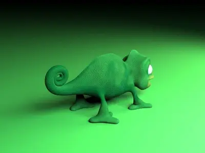 cartoon chameleon Low-poly 3D model