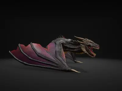 Dragon 12 Wyvern mount UE4 Low-poly 3D model