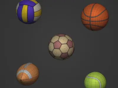 Balls Pack  Low-poly 3D model