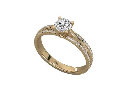 Accented Engagement Ring Jewelry 3D print model