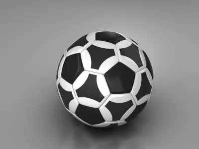 Soccerball black white triangles Low-poly 3D model