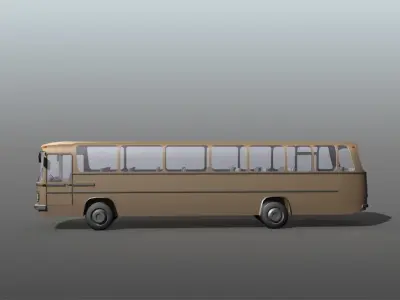 Low poly Bus game asset Low-poly 3D model