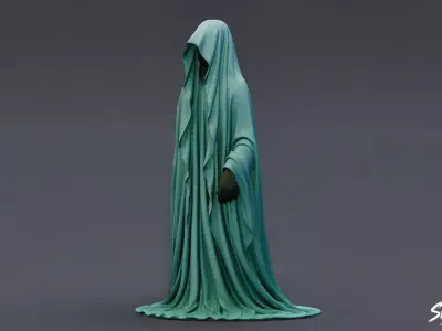 Ghost Statue Outstretched Hand Low-poly 3D model
