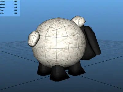Toon Sheep Low-poly 3D model