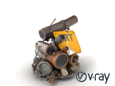 Discarded Urban Heap Asymmetrical model pack Low-poly 3D model