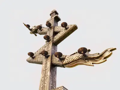 Loong Chinese Dragon  monument Tower 3D model