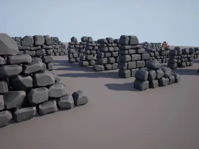 Stylized Walls Vol 1 For Unreal  Low-poly 3D model