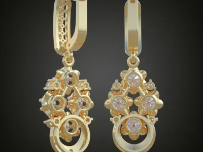 Earring 3D model 3D printable model 0106-11 Free 3D print model