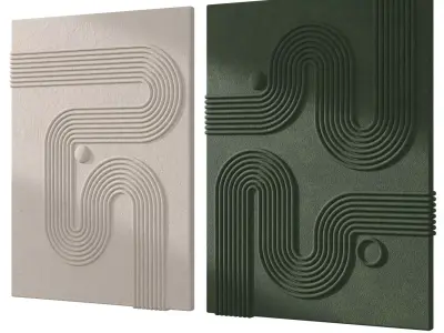 3d wall panno 6 colors 3D model