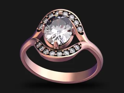 Ring Jewelry Gems Diamonds Wedding Engagement-ring 3D print model
