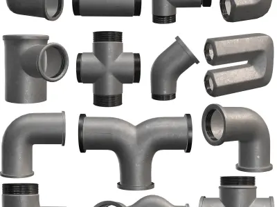 collection of types valves and fittings  3D model