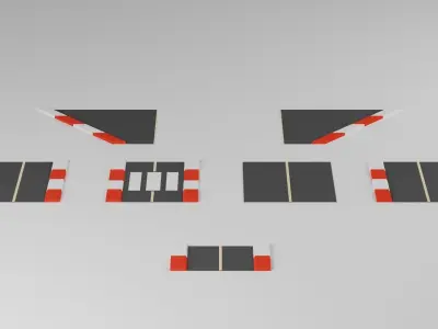 Low Poly Road Assets Low-poly 3D model