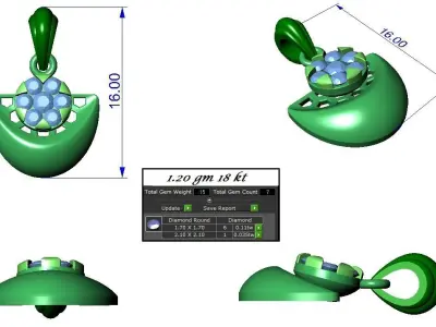 Pendant Earrings combo - 328 3D print model