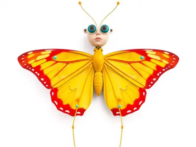 Whimsical Butterfly model pack Low-poly 3D model