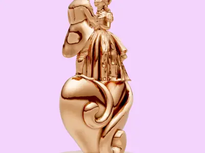 Couple on heart valentines day gift 3D print model