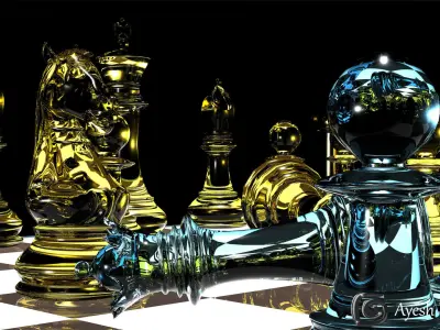 Chess Board Low-poly 3D model