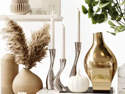 Decorative Set 212 Low-poly 3D model