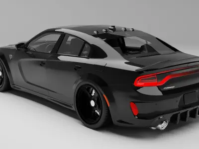 Dodge Charger with interior 3D model