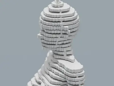 Modern Female Sculpture Low-poly 3D model