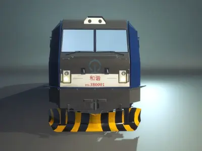HXD3B Train Engine Low-poly 3D model