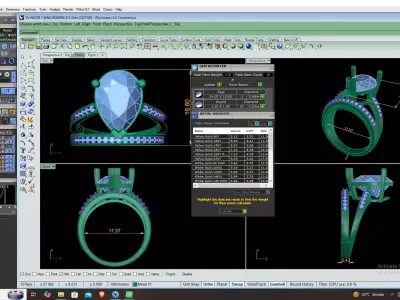 Luxury Pear Solitaire Bridal Ring Casting Ready CAD STL 3DM 3D print model