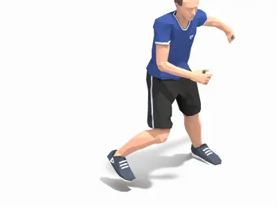 Lateral jump Exercise Man Animation Low-poly 3D model