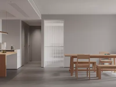 Modern  dining room interior scenes  3D model