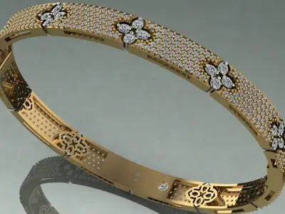 robertocoin complete stone bracelet 3D print model
