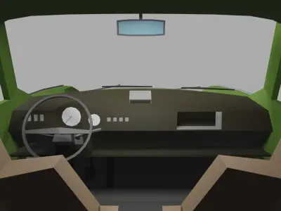 Trabant 601 and Trabant 601 Combi with interior Low-poly 3D model