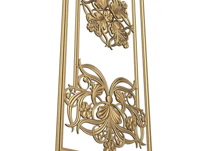 Boiserie Carved Decoration Panel 012 Low-poly 3D model