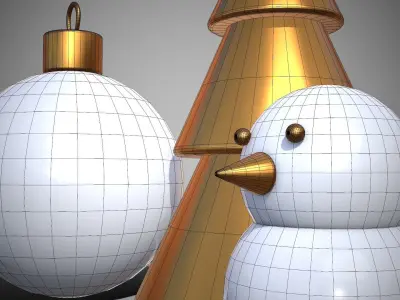 Christmas New Year Decoration Props 3D model