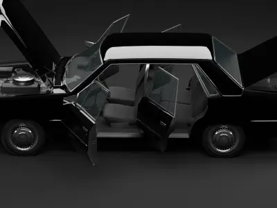 American Sedan Downsized realistic Rigged and customizable Low-poly 3D model