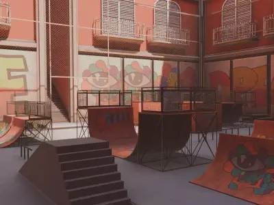 VR Skate Park Low-poly 3D model