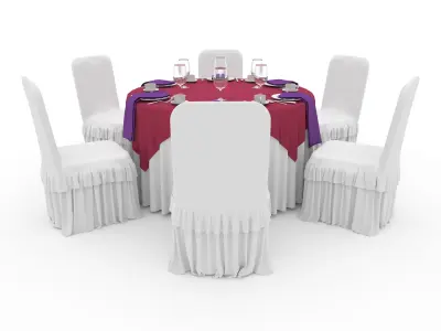 Banquet Table and Chair 27 3D model