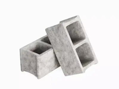 Concrete Construction Blocks 01 Low-poly 3D model