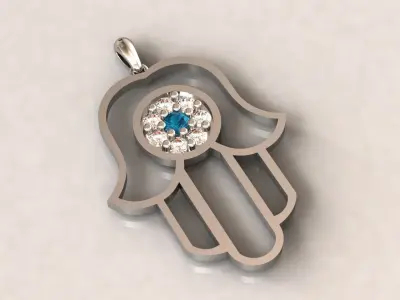 Hamsa pendant 3D print model