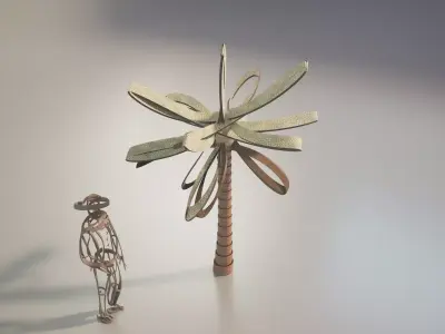 Conceptual palm tree S1Bv2 Low-poly 3D model