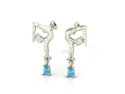 Earrings Gymnastic girl 3D print model