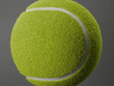 High detailed tennis ball Low-poly 3D model