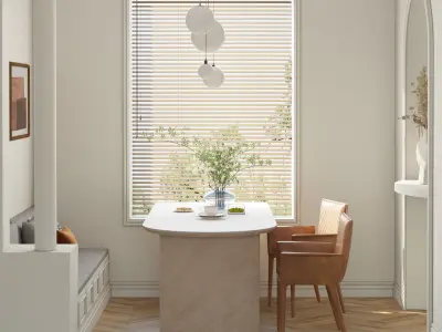 Mid Century interior scene 3D model 3D model