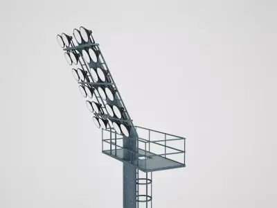 Stadium light round 3D model