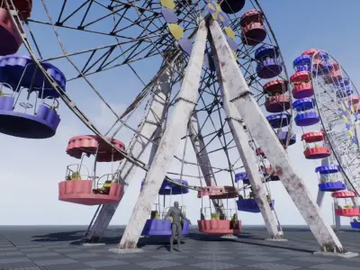 Ferris Wheel UE4  Low-poly 3D model