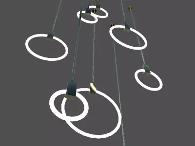 ceiling modern chandelier circle 3D model Low-poly 3D model