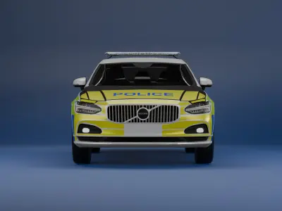 UK Police Volvo S90 Traffic Car 3D model