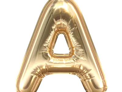  Balloons  Alphabet Golden 3D model