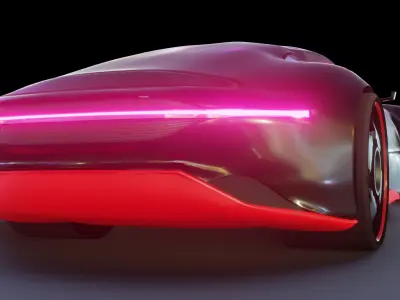 Futuristic Sci Fi Car Model Concept 3D model