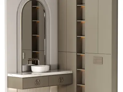 Bathroom furniture N028 in Neoclassic and Modern style Low-poly 3D model