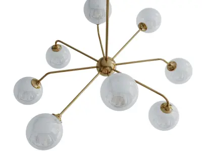 Luxury Glass Ball 8 Chandelier 3D model