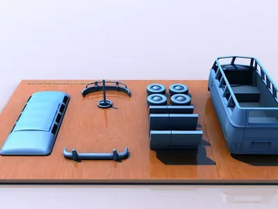 VOLKSWAGEN MICROBUS DELUXE TYPE 1 - 1968 3D print model