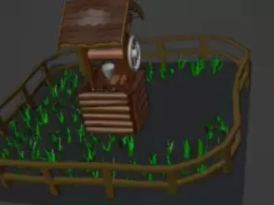 Low Poly Medieval Well - Blender 3D Model Low-poly 3D model